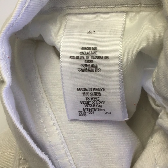 Levi’s men’s 501 skinny jeans white size 29in - Picture 3 of 3